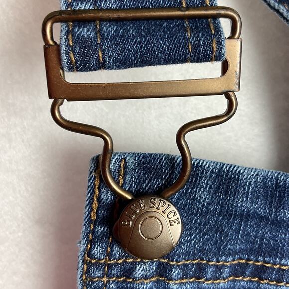 Blue Spice Juniors Dark Wash Denim Overalls Size 13 - Picture 3 of 11